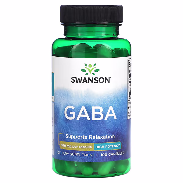 Swanson, Gaba, Alta Potência, 500 mg, 100 Cápsulas